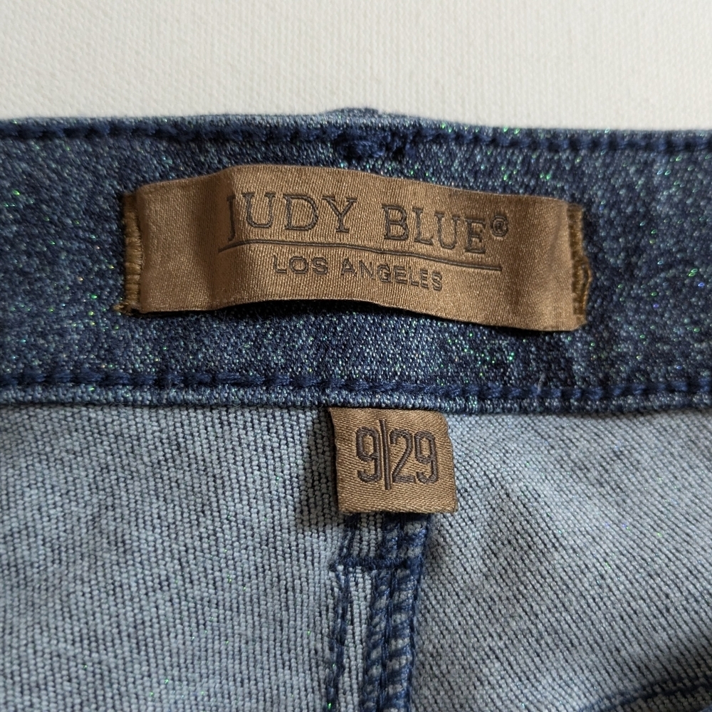 Judy Blue Feeling Glamorous Sparkle Flare Jeans Vintage 90's Y2K Hippie Sz 9/29 - Picture 5 of 16